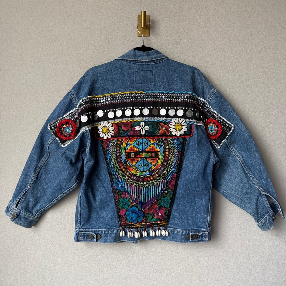 Kyama Handmade Levi's Embellished Vintage Denim Jacket Size M